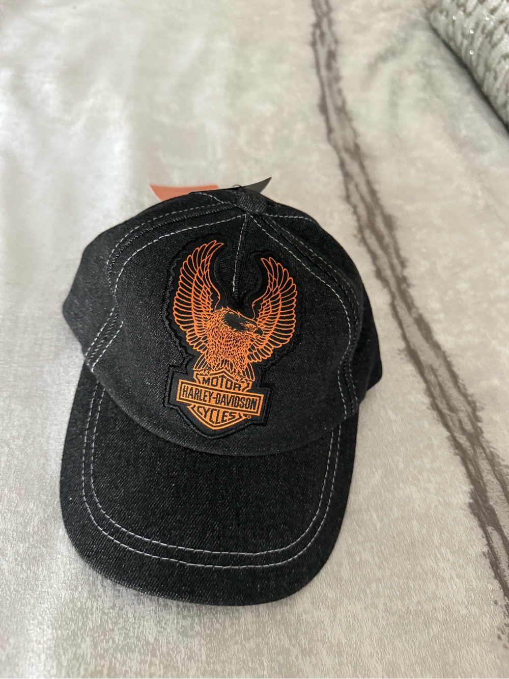 Harley-Davidson Kids Dark Grey Cap with Orange Eagle Logo